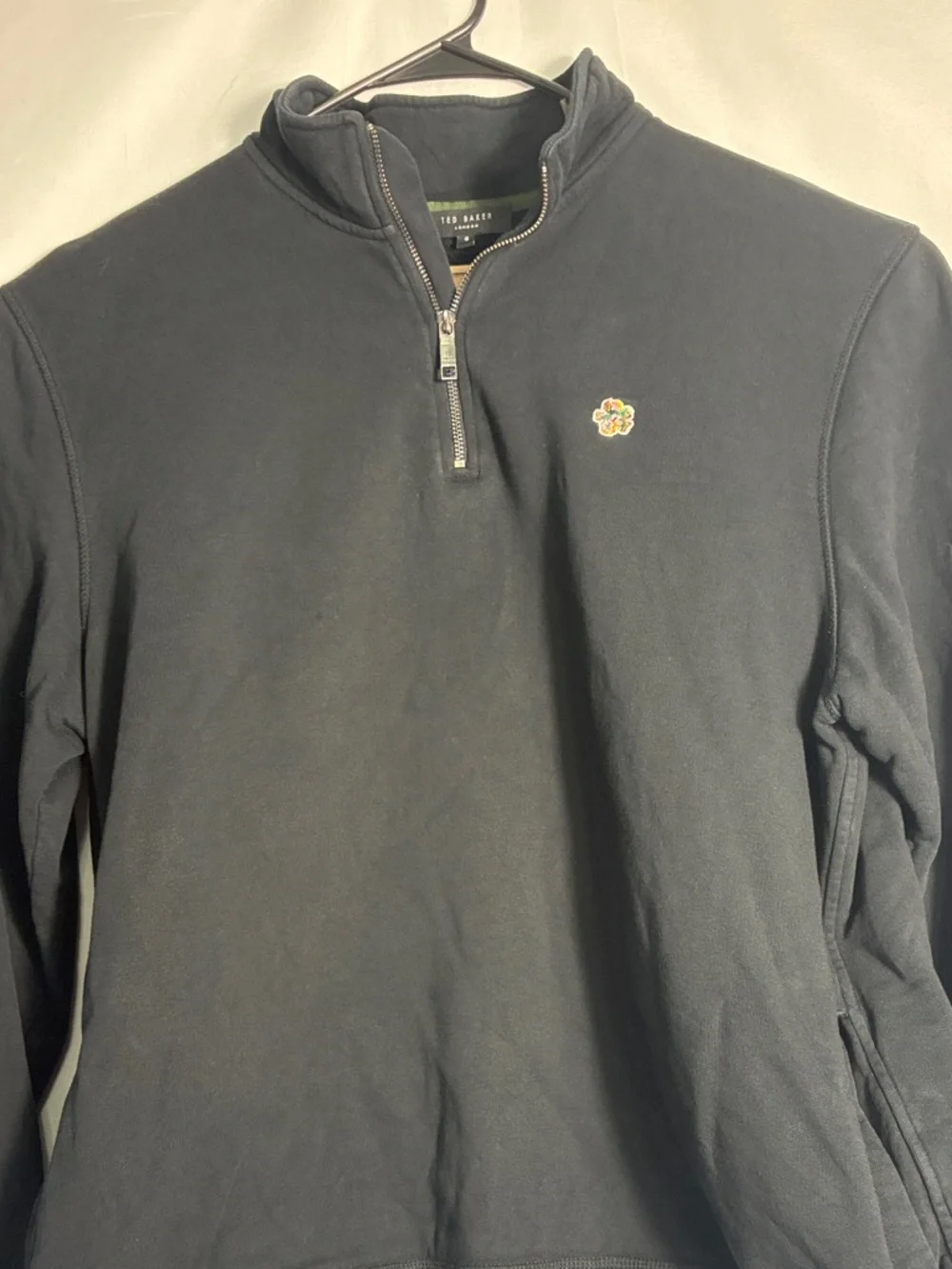 Ted Baker Black Half-Zip Pullover with pockets Size 6 or US size XXL